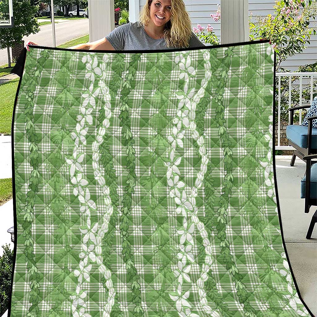 Hawaiian Ohia Lehua Lei Quilt Plaid Palaka Omaomao Pattern - Polynesian Pride