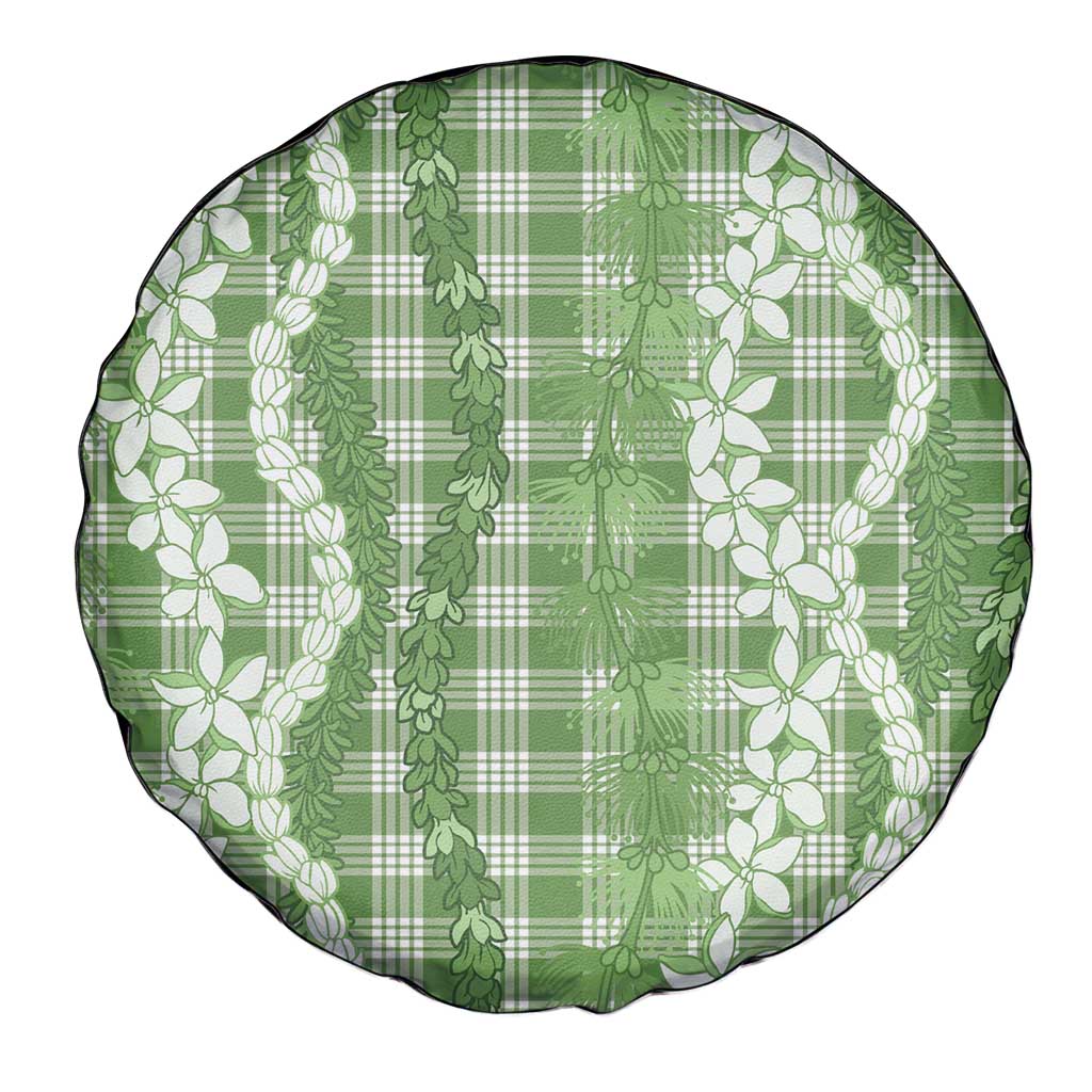 Hawaiian Ohia Lehua Lei Spare Tire Cover Plaid Palaka Omaomao Pattern - Polynesian Pride
