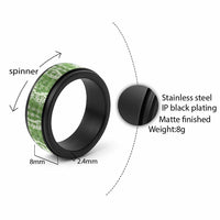 Hawaiian Ohia Lehua Lei Spinner Ring Plaid Palaka Omaomao Pattern - Polynesian Pride