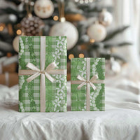 Hawaiian Ohia Lehua Lei Wrapping Paper Plaid Palaka Omaomao Pattern - Polynesian Pride