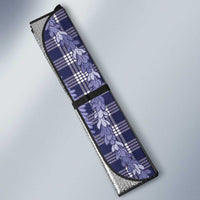 Hawaiian Ohia Lehua Lei Auto Sun Shade Plaid Palaka Uliuli hohonu Pattern - Polynesian Pride