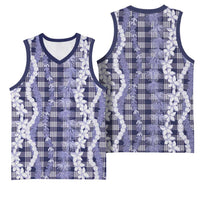 Hawaiian Ohia Lehua Lei Basketball Jersey Plaid Palaka Uliuli hohonu Pattern LT9 - Polynesian Pride