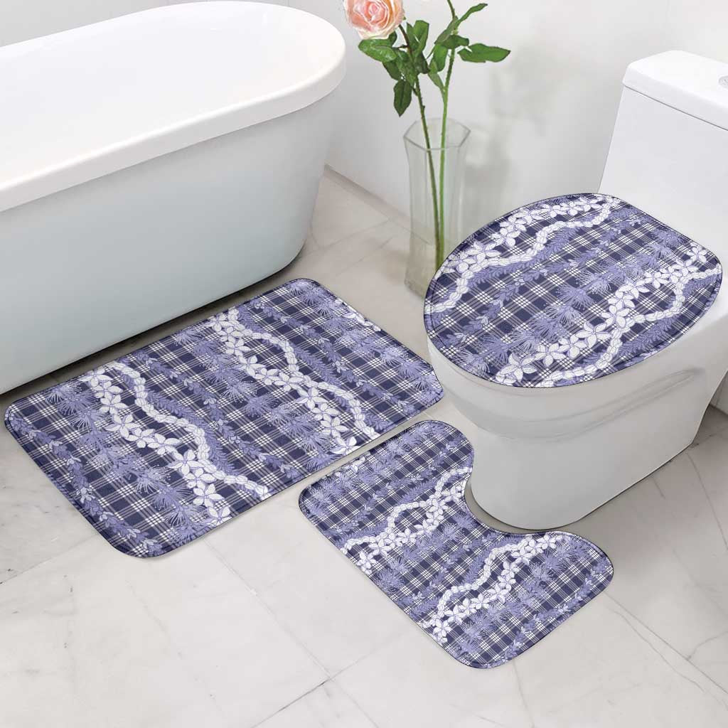 Hawaiian Ohia Lehua Lei Bathroom Set Plaid Palaka Uliuli hohonu Pattern - Polynesian Pride