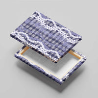 Hawaiian Ohia Lehua Lei Canvas Wall Art Plaid Palaka Uliuli hohonu Pattern - Polynesian Pride