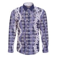 Hawaiian Ohia Lehua Lei Family Matching Short Sleeve Bodycon Dress and Hawaiian Shirt Plaid Palaka Uliuli hohonu Pattern - Polynesian Pride