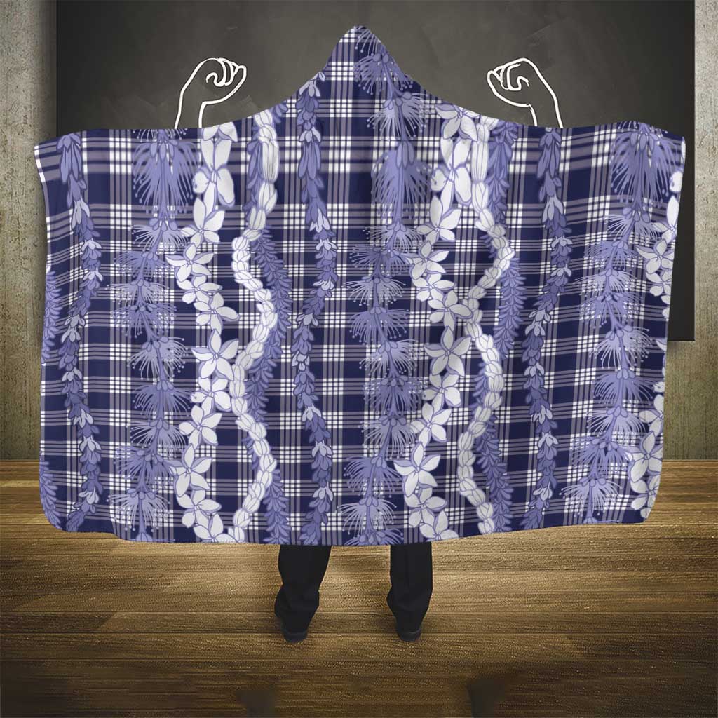 Hawaiian Ohia Lehua Lei Hooded Blanket Plaid Palaka Uliuli hohonu Pattern LT9 - Polynesian Pride