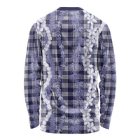 Hawaiian Ohia Lehua Lei Long Sleeve Shirt Plaid Palaka Uliuli hohonu Pattern LT9 - Polynesian Pride