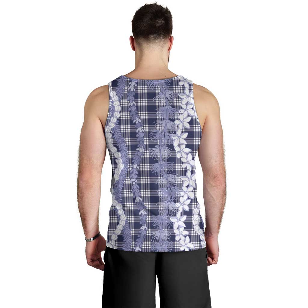 Hawaiian Ohia Lehua Lei Men Tank Top Plaid Palaka Uliuli hohonu Pattern LT9 - Polynesian Pride