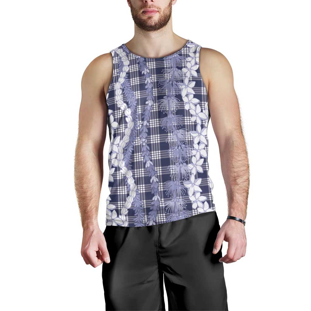 Hawaiian Ohia Lehua Lei Men Tank Top Plaid Palaka Uliuli hohonu Pattern LT9 - Polynesian Pride