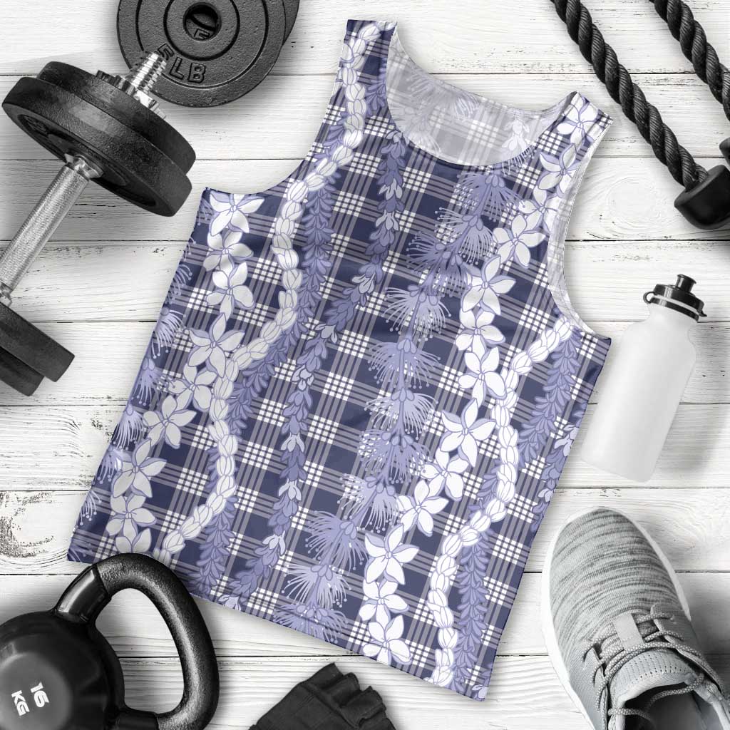 Hawaiian Ohia Lehua Lei Men Tank Top Plaid Palaka Uliuli hohonu Pattern LT9 - Polynesian Pride