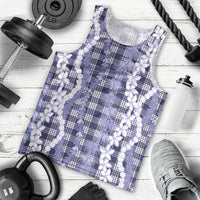 Hawaiian Ohia Lehua Lei Men Tank Top Plaid Palaka Uliuli hohonu Pattern LT9 - Polynesian Pride