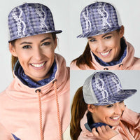 Hawaiian Ohia Lehua Lei Mesh Trucker Cap Plaid Palaka Uliuli hohonu Pattern - Polynesian Pride