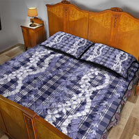 Hawaiian Ohia Lehua Lei Quilt Bed Set Plaid Palaka Uliuli hohonu Pattern - Polynesian Pride