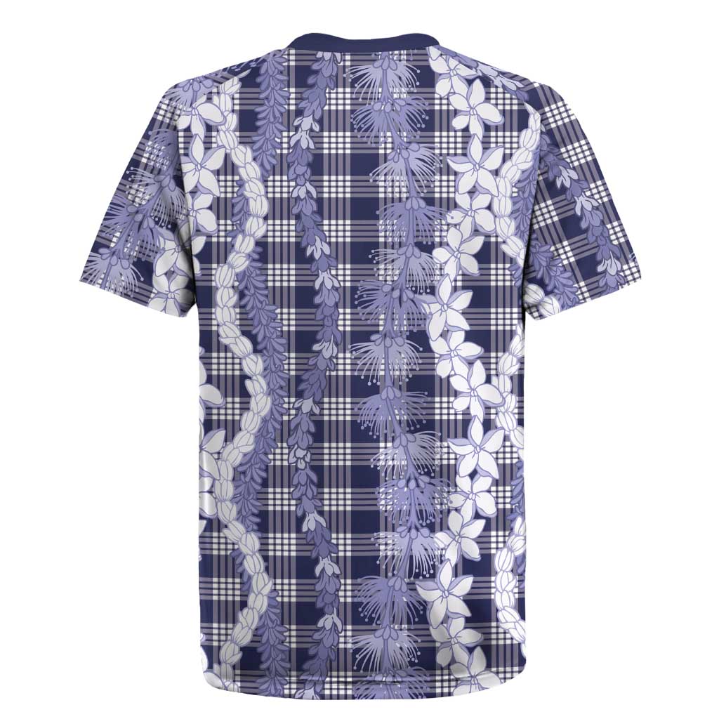 Hawaiian Ohia Lehua Lei Rugby Jersey Plaid Palaka Uliuli hohonu Pattern LT9 - Polynesian Pride