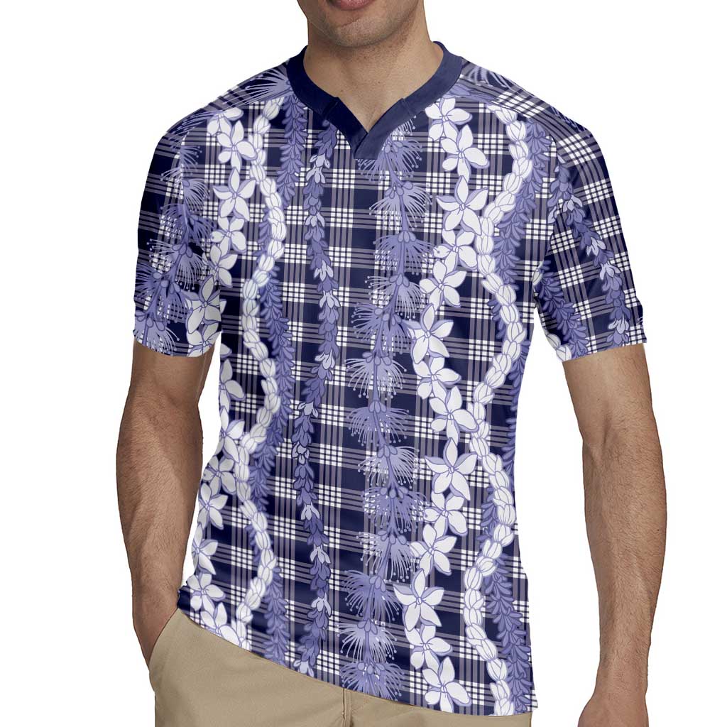 Hawaiian Ohia Lehua Lei Rugby Jersey Plaid Palaka Uliuli hohonu Pattern LT9 - Polynesian Pride