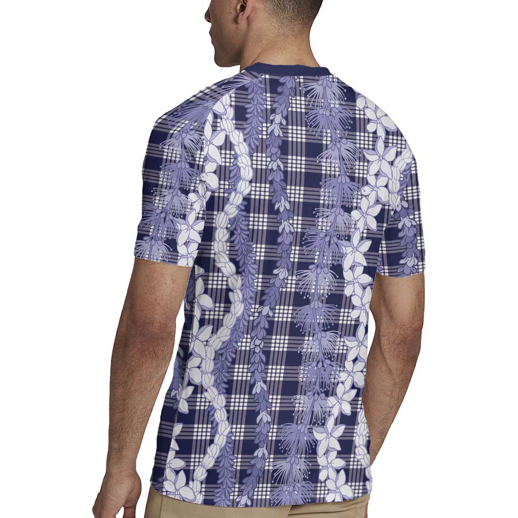 Hawaiian Ohia Lehua Lei Rugby Jersey Plaid Palaka Uliuli hohonu Pattern LT9 - Polynesian Pride