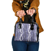 Hawaiian Ohia Lehua Lei Shoulder Handbag Plaid Palaka Uliuli hohonu Pattern LT9 One Size Navy - Polynesian Pride