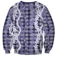 Hawaiian Ohia Lehua Lei Sweatshirt Plaid Palaka Uliuli hohonu Pattern LT9 - Polynesian Pride
