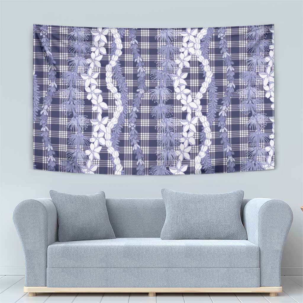 Hawaiian Ohia Lehua Lei Tapestry Plaid Palaka Uliuli hohonu Pattern - Polynesian Pride