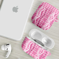 Hawaiian Ohia Lehua Lei AirPods Case Plaid Palaka Akala Pattern - Polynesian Pride