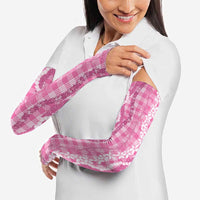 Hawaiian Ohia Lehua Lei Arm Sleeves Plaid Palaka Akala Pattern LT9 - Polynesian Pride