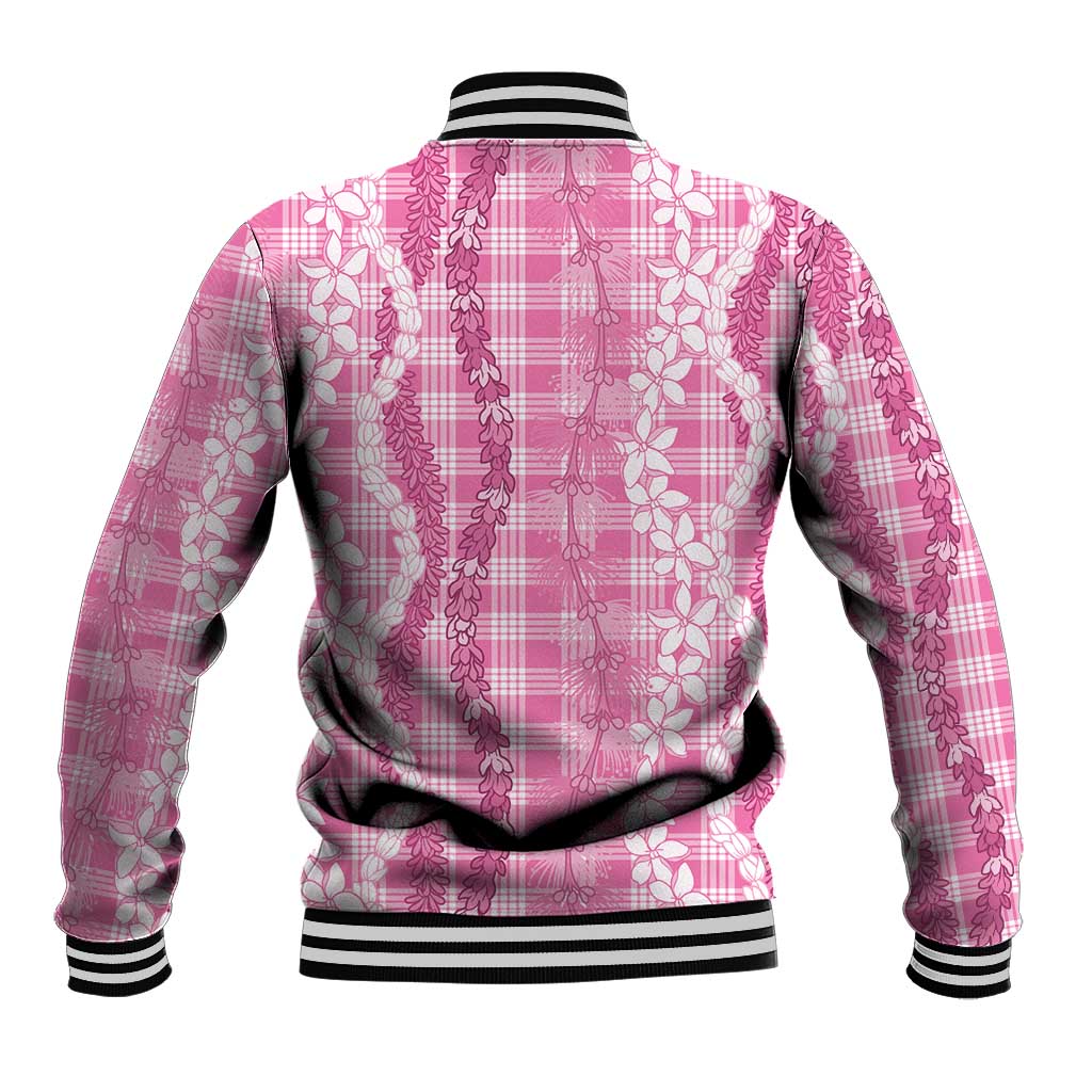 Hawaiian Ohia Lehua Lei Baseball Jacket Plaid Palaka Akala Pattern LT9 - Polynesian Pride