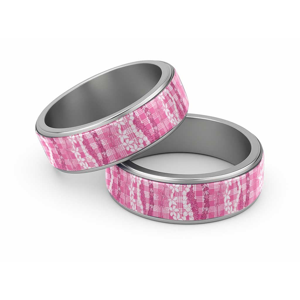 Hawaiian Ohia Lehua Lei Classic Ring Plaid Palaka Akala Pattern - Polynesian Pride