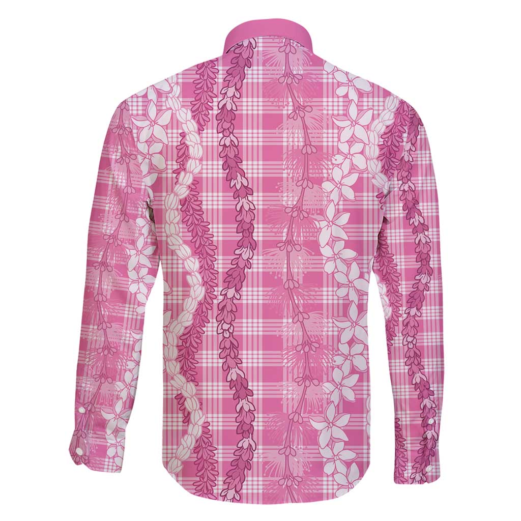 Hawaiian Ohia Lehua Lei Family Matching Short Sleeve Bodycon Dress and Hawaiian Shirt Plaid Palaka Akala Pattern - Polynesian Pride