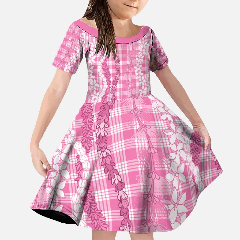 Hawaiian Ohia Lehua Lei Family Matching Summer Maxi Dress and Hawaiian Shirt Plaid Palaka Akala Pattern - Polynesian Pride