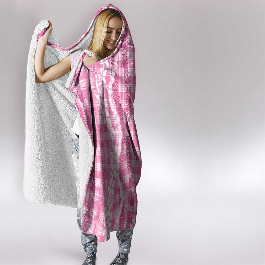 Hawaiian Ohia Lehua Lei Hooded Blanket Plaid Palaka Akala Pattern LT9 - Polynesian Pride