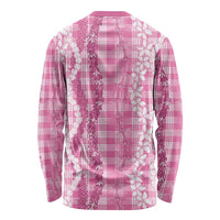 Hawaiian Ohia Lehua Lei Long Sleeve Shirt Plaid Palaka Akala Pattern LT9 - Polynesian Pride