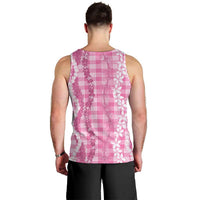 Hawaiian Ohia Lehua Lei Men Tank Top Plaid Palaka Akala Pattern LT9 - Polynesian Pride