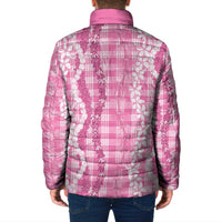 Hawaiian Ohia Lehua Lei Padded Jacket Plaid Palaka Akala Pattern LT9 - Polynesian Pride