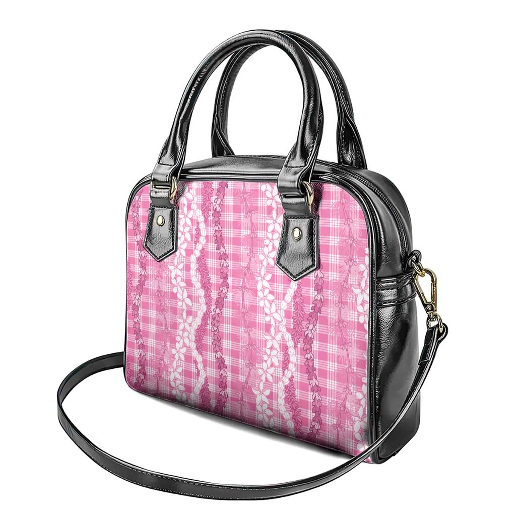 Hawaiian Ohia Lehua Lei Shoulder Handbag Plaid Palaka Akala Pattern LT9 - Polynesian Pride