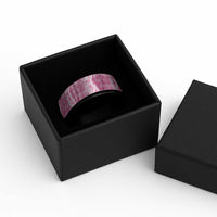 Hawaiian Ohia Lehua Lei Spinner Ring Plaid Palaka Akala Pattern - Polynesian Pride