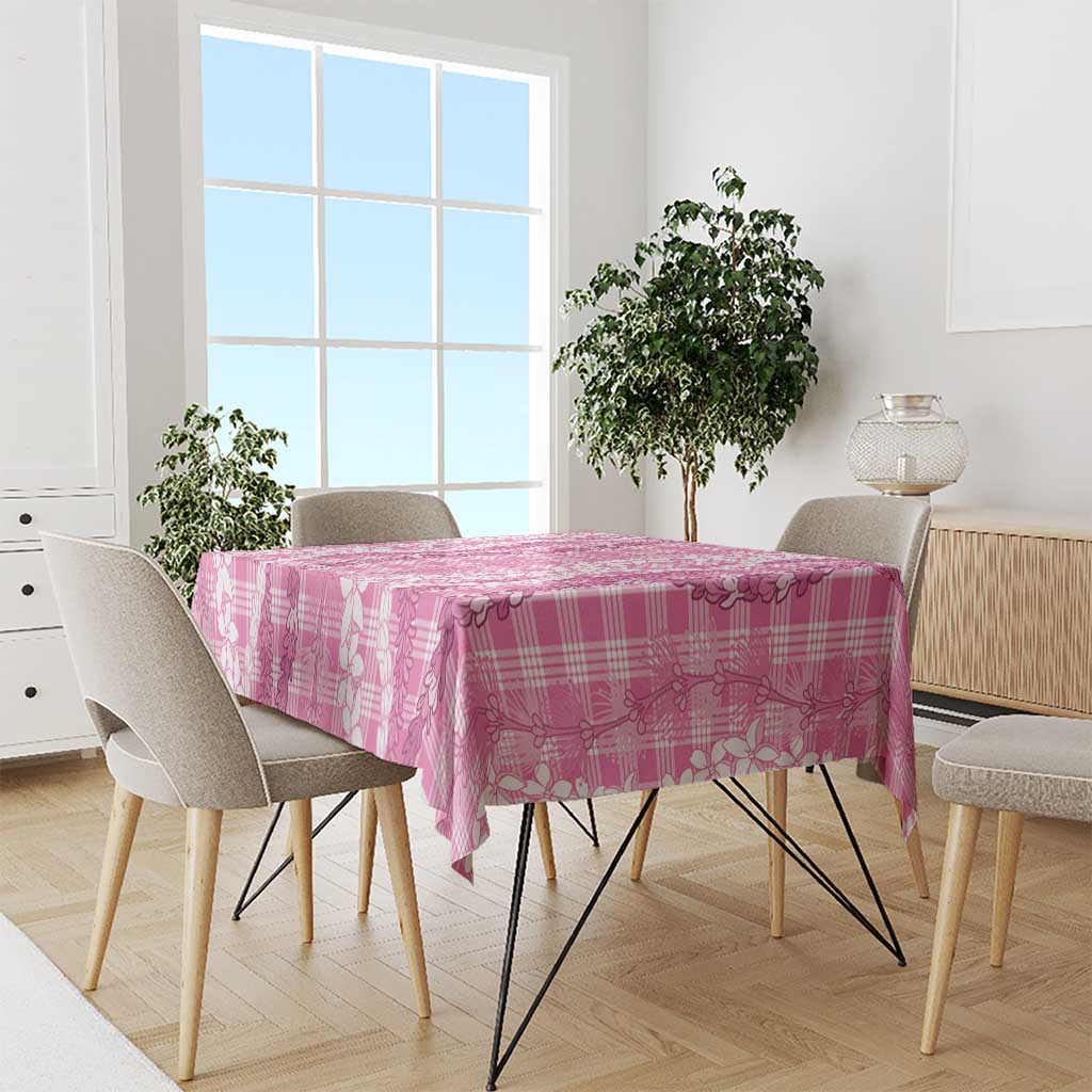 Hawaiian Ohia Lehua Lei Tablecloth Plaid Palaka Akala Pattern LT9 - Polynesian Pride