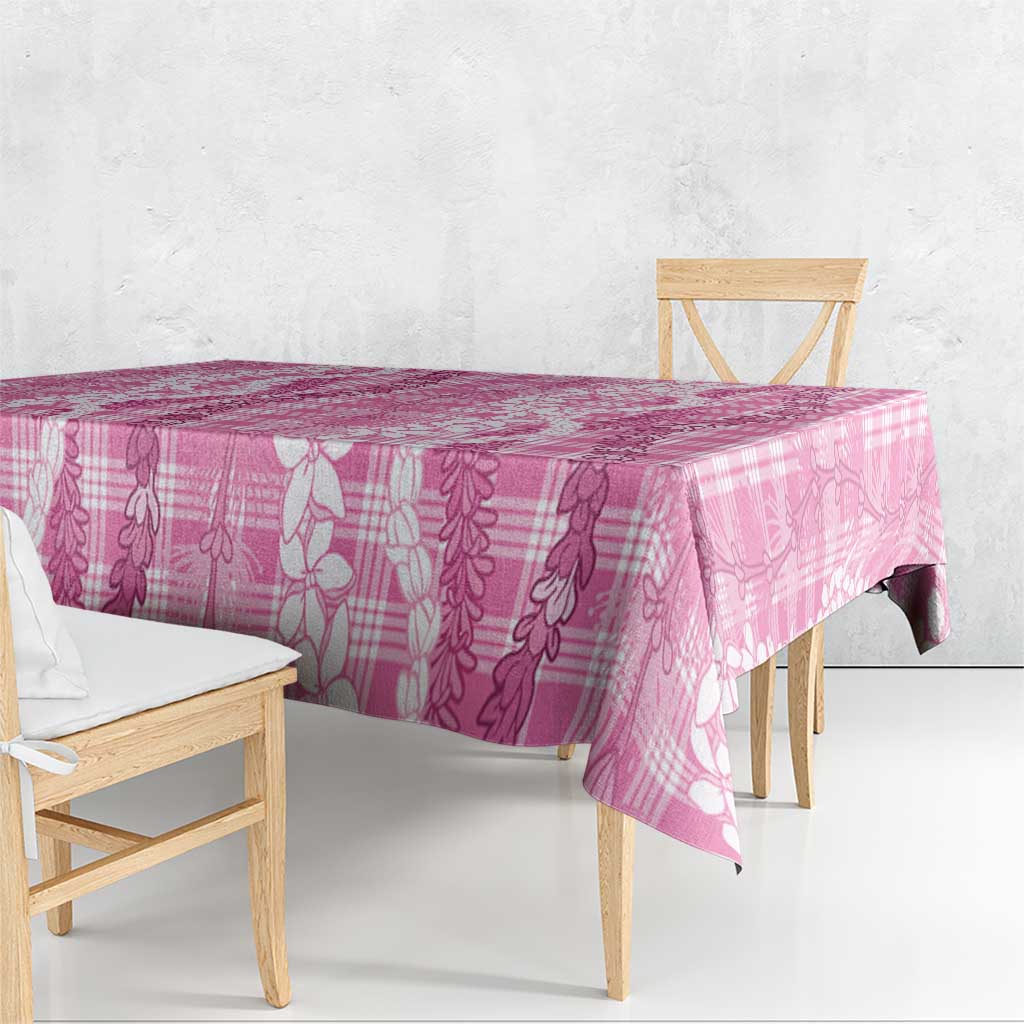 Hawaiian Ohia Lehua Lei Tablecloth Plaid Palaka Akala Pattern LT9 - Polynesian Pride