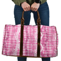 Hawaiian Ohia Lehua Lei Travel Bag Plaid Palaka Akala Pattern LT9 Pink - Polynesian Pride