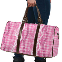 Hawaiian Ohia Lehua Lei Travel Bag Plaid Palaka Akala Pattern LT9 - Polynesian Pride