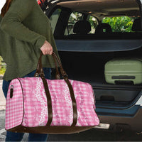 Hawaiian Ohia Lehua Lei Travel Bag Plaid Palaka Akala Pattern LT9 - Polynesian Pride