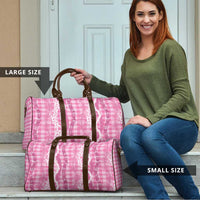 Hawaiian Ohia Lehua Lei Travel Bag Plaid Palaka Akala Pattern LT9 - Polynesian Pride