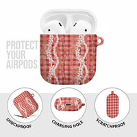 Hawaiian Ohia Lehua Lei AirPods Case Plaid Palaka Ulaula Pattern - Polynesian Pride