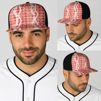 Hawaiian Ohia Lehua Lei Baseball Net Cap Plaid Palaka Ulaula Pattern - Polynesian Pride