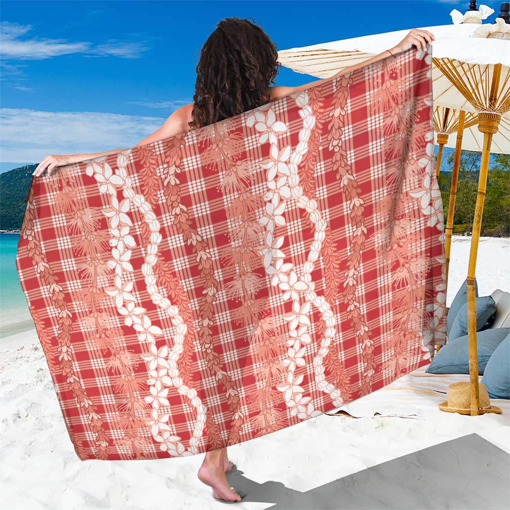 Hawaiian Ohia Lehua Lei Sarong Plaid Palaka Ulaula Pattern - Polynesian Pride
