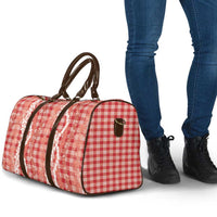 Hawaiian Ohia Lehua Lei Travel Bag Plaid Palaka Ulaula Pattern LT9 - Polynesian Pride