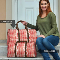 Hawaiian Ohia Lehua Lei Travel Bag Plaid Palaka Ulaula Pattern LT9 - Polynesian Pride