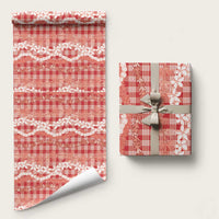 Hawaiian Ohia Lehua Lei Wrapping Paper Plaid Palaka Ulaula Pattern - Polynesian Pride