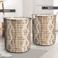 Hawaiian Ohia Lehua Lei Laundry Basket Plaid Palaka Kalaihaahaa Pattern LT9 - Polynesian Pride