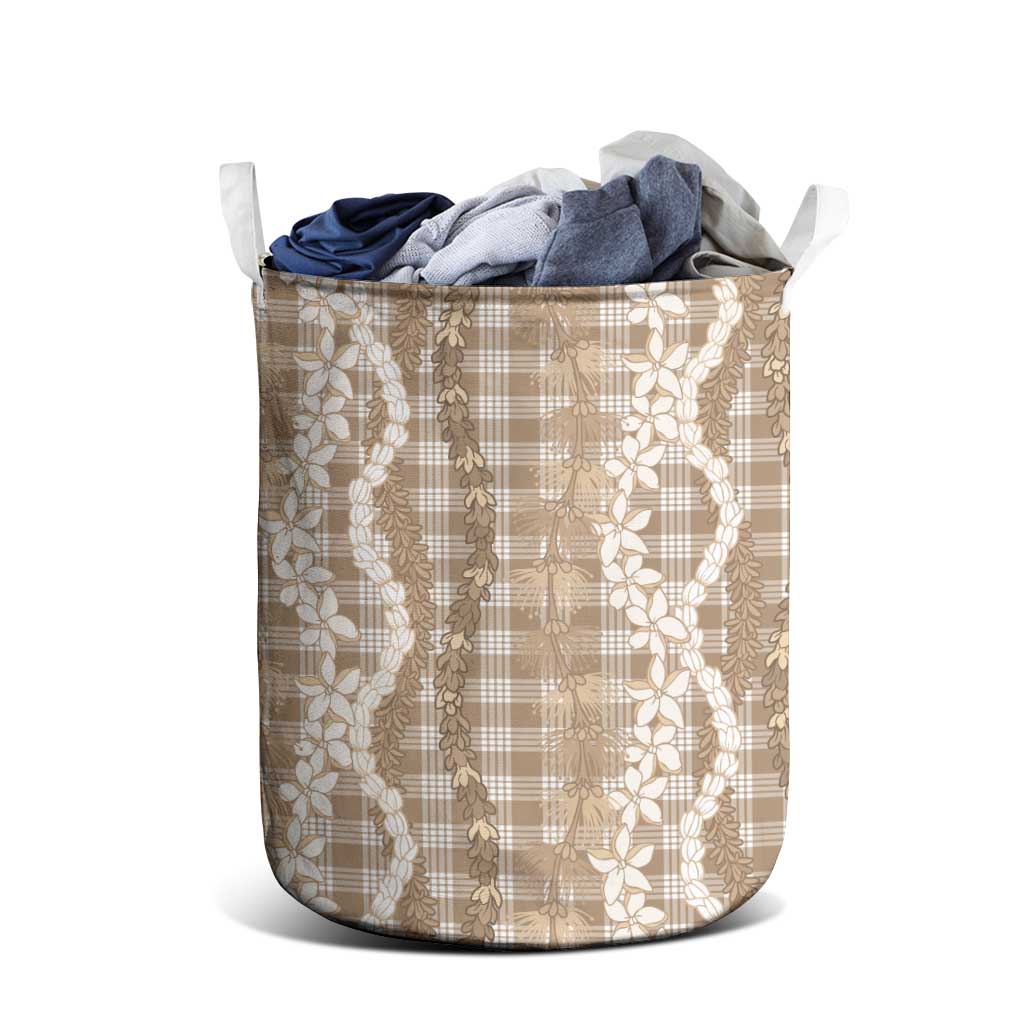 Hawaiian Ohia Lehua Lei Laundry Basket Plaid Palaka Kalaihaahaa Pattern LT9 - Polynesian Pride