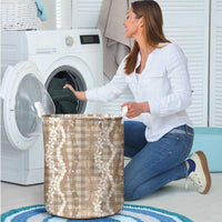 Hawaiian Ohia Lehua Lei Laundry Basket Plaid Palaka Kalaihaahaa Pattern LT9 - Polynesian Pride
